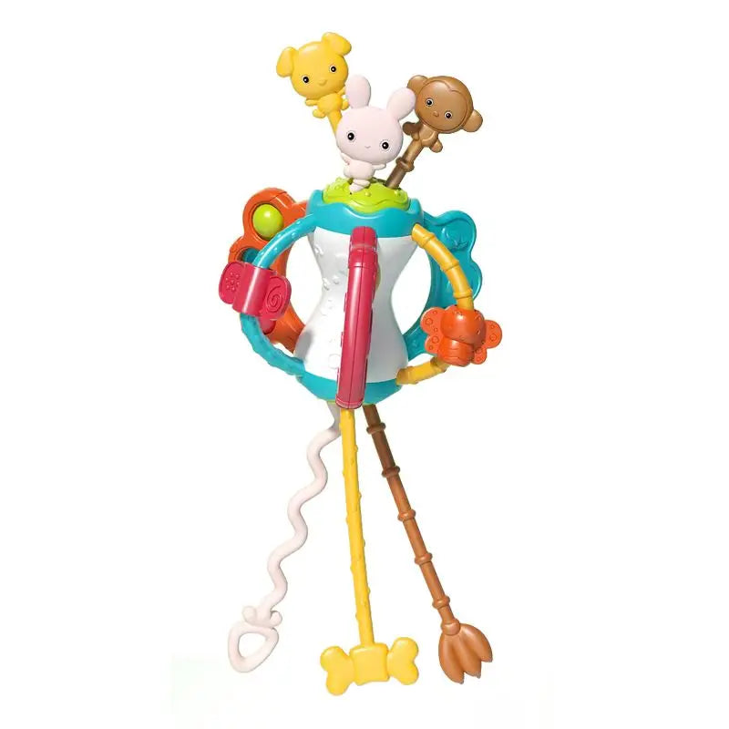 Juguete Sensorial de Silicona Montessori con Cuerda para Bebés – Mordedor Sonajero para Bebés de 6 a 12 Meses