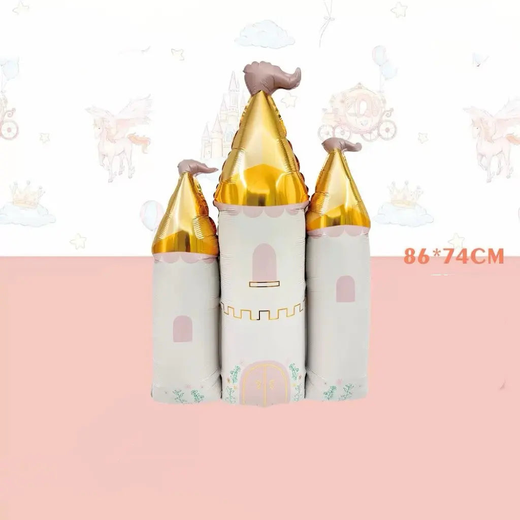 Globos de aluminio de castillo de princesa y calabaza – Decoraciones de fiesta de aluminio para cumpleaños y baby showers de niños