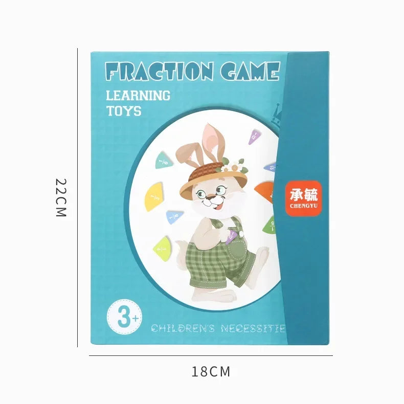 Libro magnético Montessori para aprender fracciones - Juguete educativo de madera para desarrollar habilidades aritméticas en niños