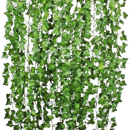 Guirnalda de Hiedra Artificial – Enredadera de Ratán de Hojas Verdes Falsas Realistas para Jardín, Decoración de Bodas, Decoraciones de Fiestas, Plantas Colgantes y Decoración del Hogar