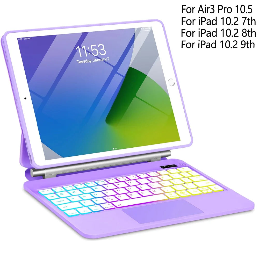 Funda Magic Keyboard para iPad 10.2 (9.ª/8.ª/7.ª generación), iPad Air 3 y iPad Pro 10.5 – Cubierta folio magnética con teclado retroiluminado y soporte flotante