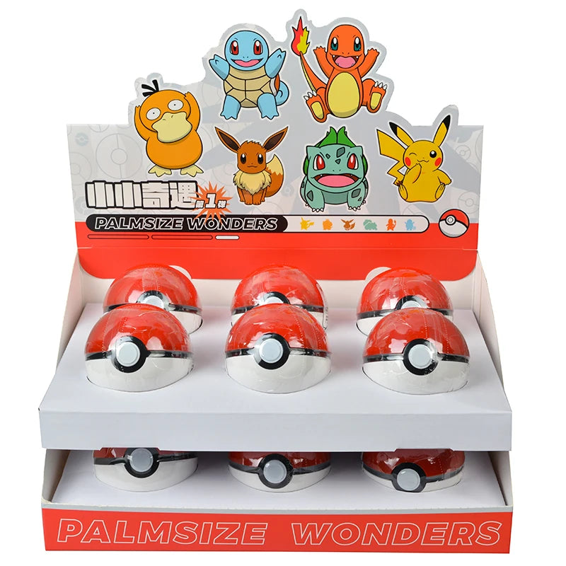 Lot de mini figurines Pokémon Poké Ball – Cadeau pour enfants avec modèles animés Pikachu Salamèche Bulbizarre