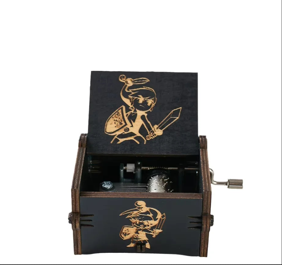 The Legend of Zelda Wooden Music Box β Hand-Crank DIY Anime Collectible Gift (Sky City Theme)