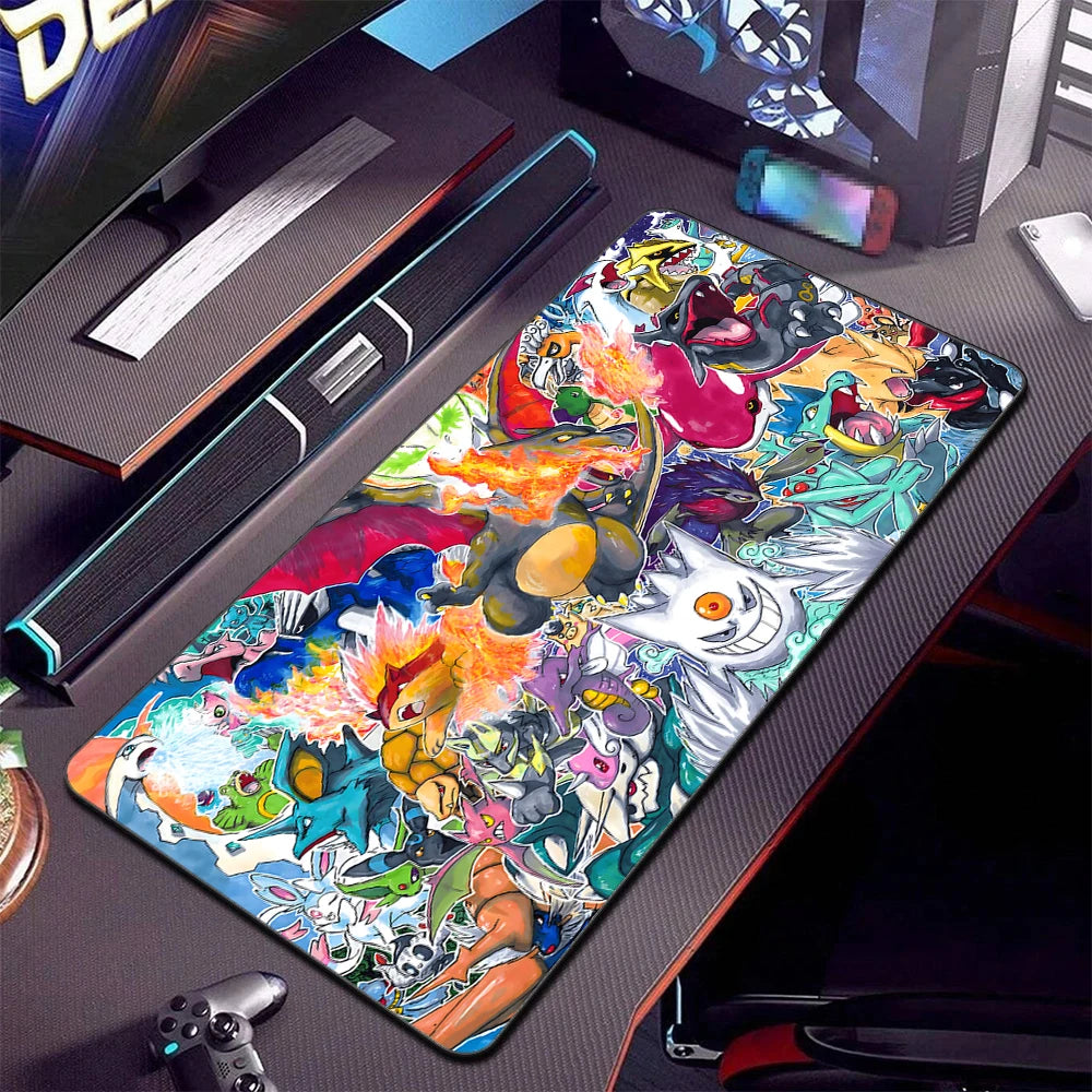 Alfombrilla de ratón XXL Pokémon Gaming – Alfombrilla de escritorio extendida con base de goma antideslizante para teclado de juegos, portátil y escritorio de ordenador