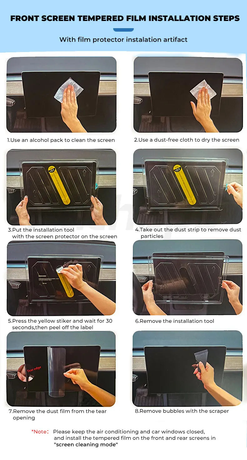 Futhope Protector de Pantalla de Vidrio Templado de 16 Pulgadas para Tesla Model Y y Model YL Juniper (2017–2026) – Película Protectora de Pantalla Central HD con Herramienta de Instalación