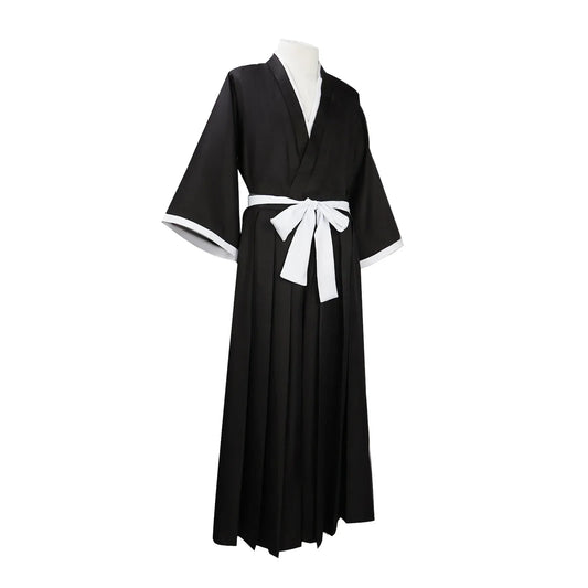 Disfraz de Cosplay de Bleach Kuchiki Rukia - Conjunto de Uniforme Kimono | Traje Unisex de Anime Soul Society (Halloween / Fiesta / Comic Con)