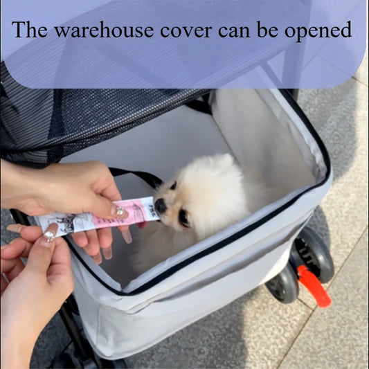 Cochecito plegable 2 en 1 para mascotas, carrito de viaje ligero para perros y gatos con cabina grande para uso en exteriores