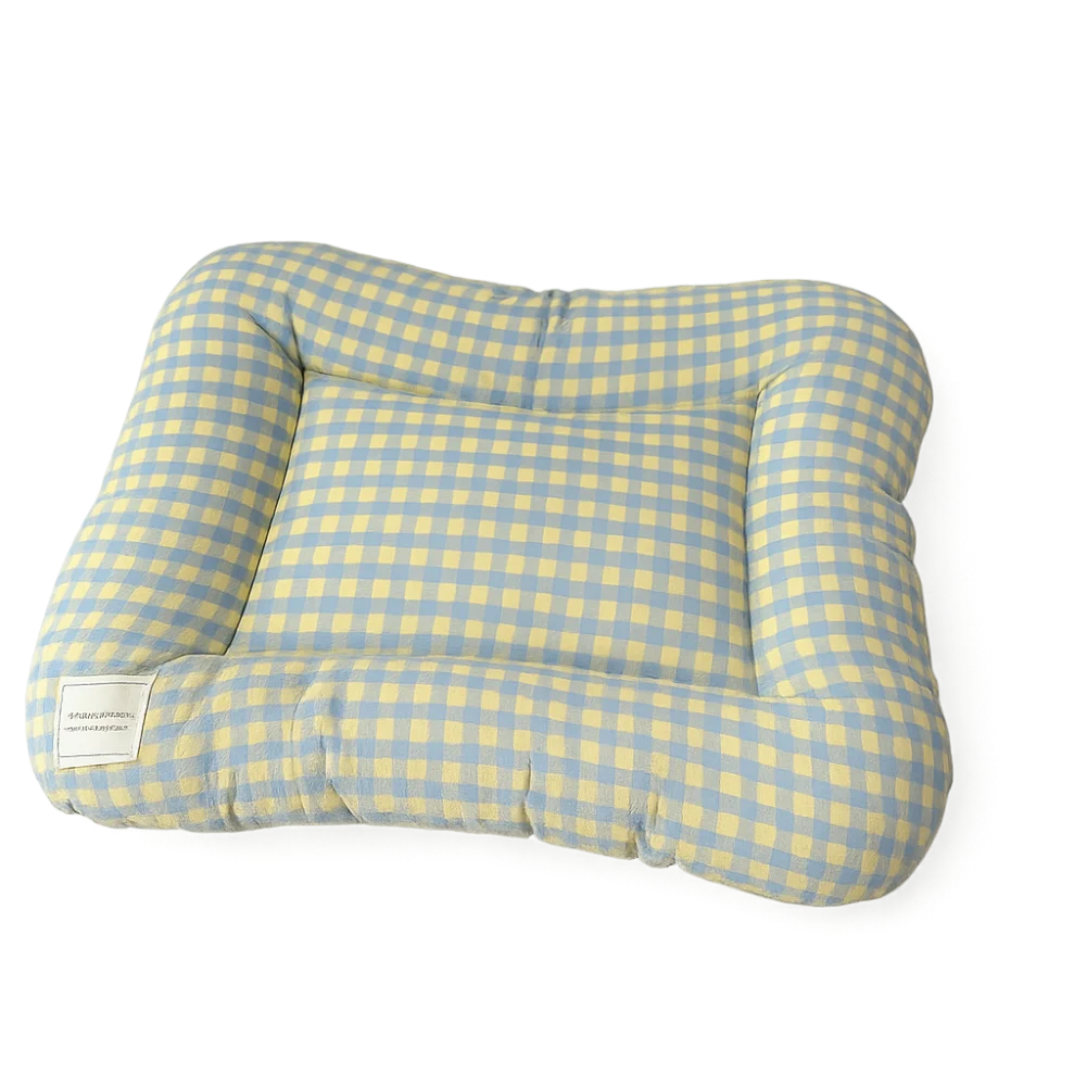 Tapis de Lit Chauffant Respirant pour Chien – Coussin de Couchage Doux Macaron à Carreaux pour Animaux avec Base Antidérapante pour Chats et Chiens