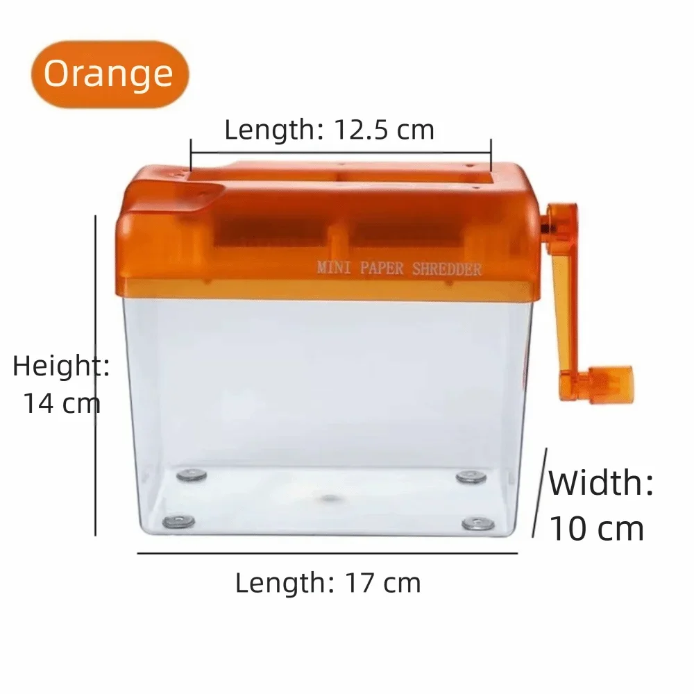 Mini Manual Paper Shredder – ABS Hand-Crank Document Shredder with Transparent Design, Eco-Friendly Portable Cutting Tool for Home & Office