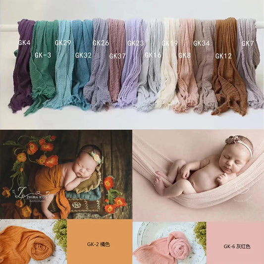 Envoltura profesional de fotografía para recién nacidos – Manta de muselina elástica de algodón suave para sesiones de fotos de bebés y accesorios de estudio