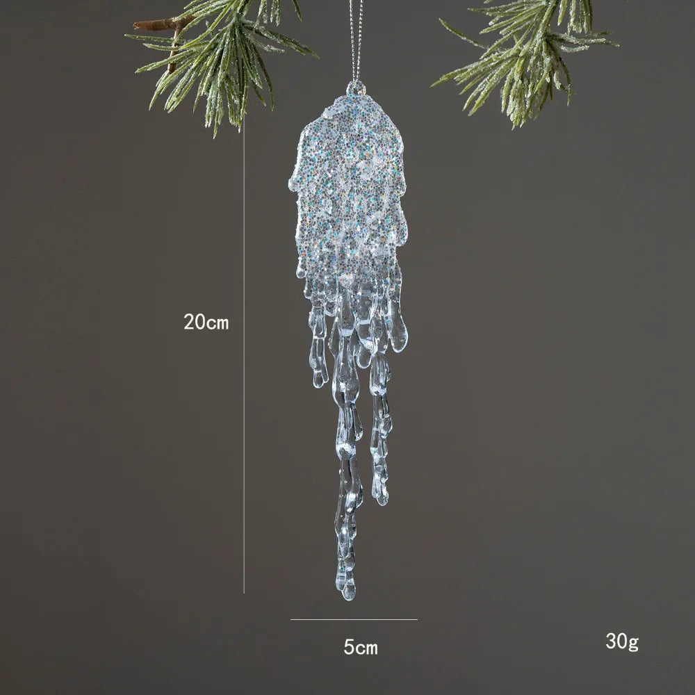 Crystal Clear Acrylic Christmas Tree Ornaments – Glitter Hanging Pendants for Holiday Parties, Xmas Tree & Festive Home Decor