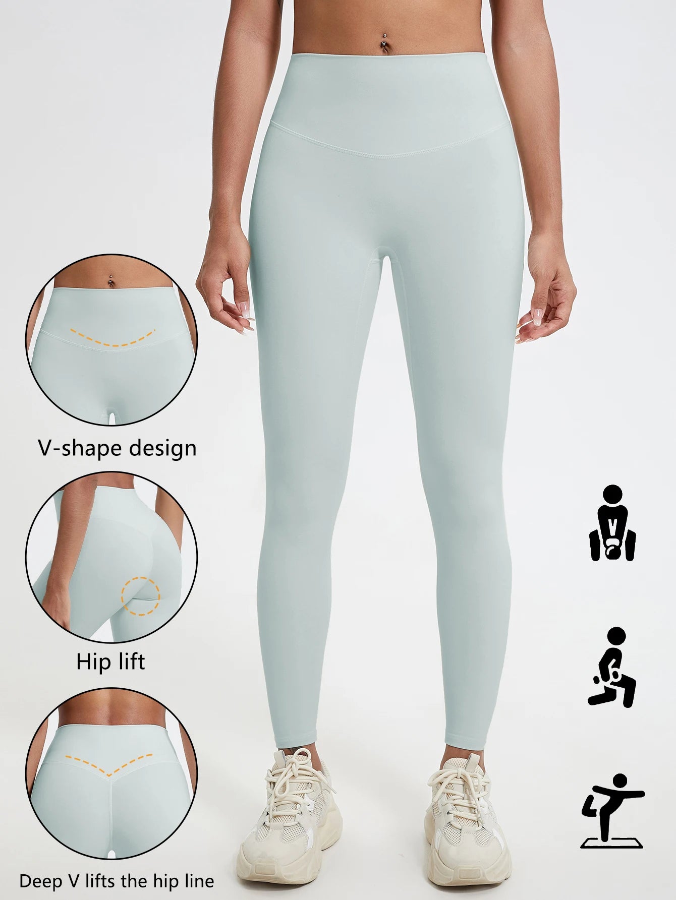 Women’s High Waist Yoga Leggings – Super Soft Gym Running Workout Tights with Push-Up Fit