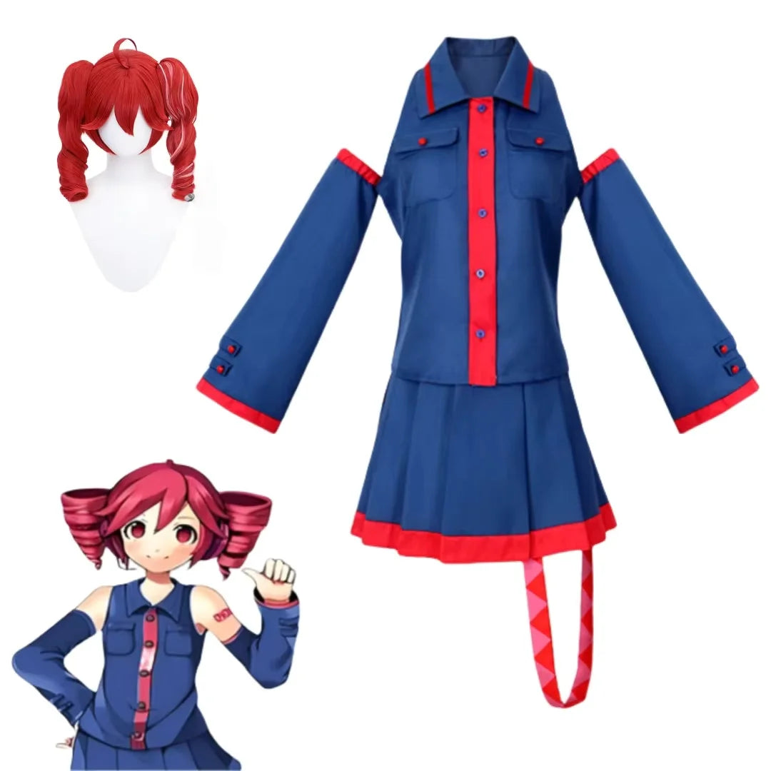 Kasane Teto Cosplay Costume – Women’s Blue & Pink Dress | Anime Role Play Outfit (Halloween / Comic Con)