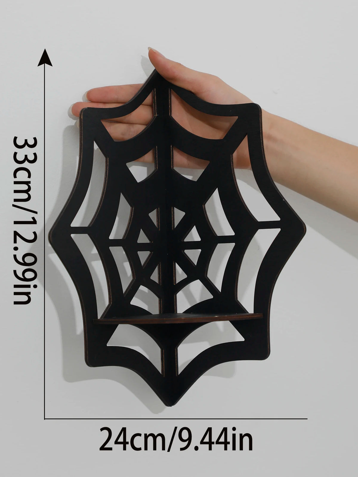 Spider Web Corner Floating Shelf, Gothic Wall-Mounted Crystal Display Shelf, Halloween Decoration, Kitchen and Home Wall Decor