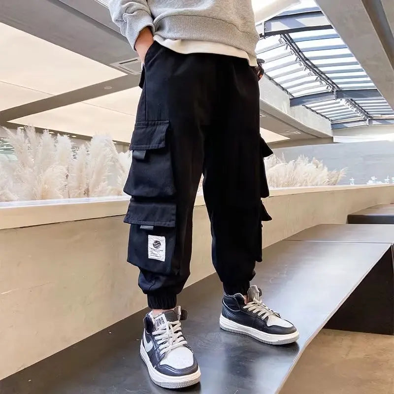 Boys Cargo Pants Casual Spring & Autumn Trousers for Kids Ages 4–14