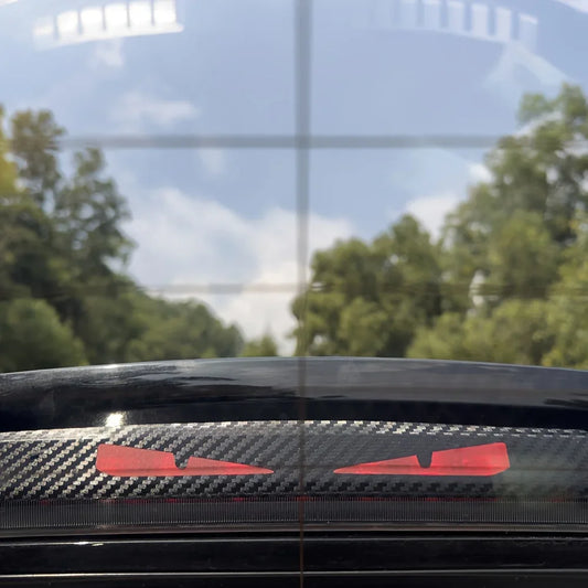 Pegatinas de Ojos de Monstruo para Faros Traseros – Calcomanías Transparentes Estilo Fibra de Carbono con Ojos de Diablo para Coches