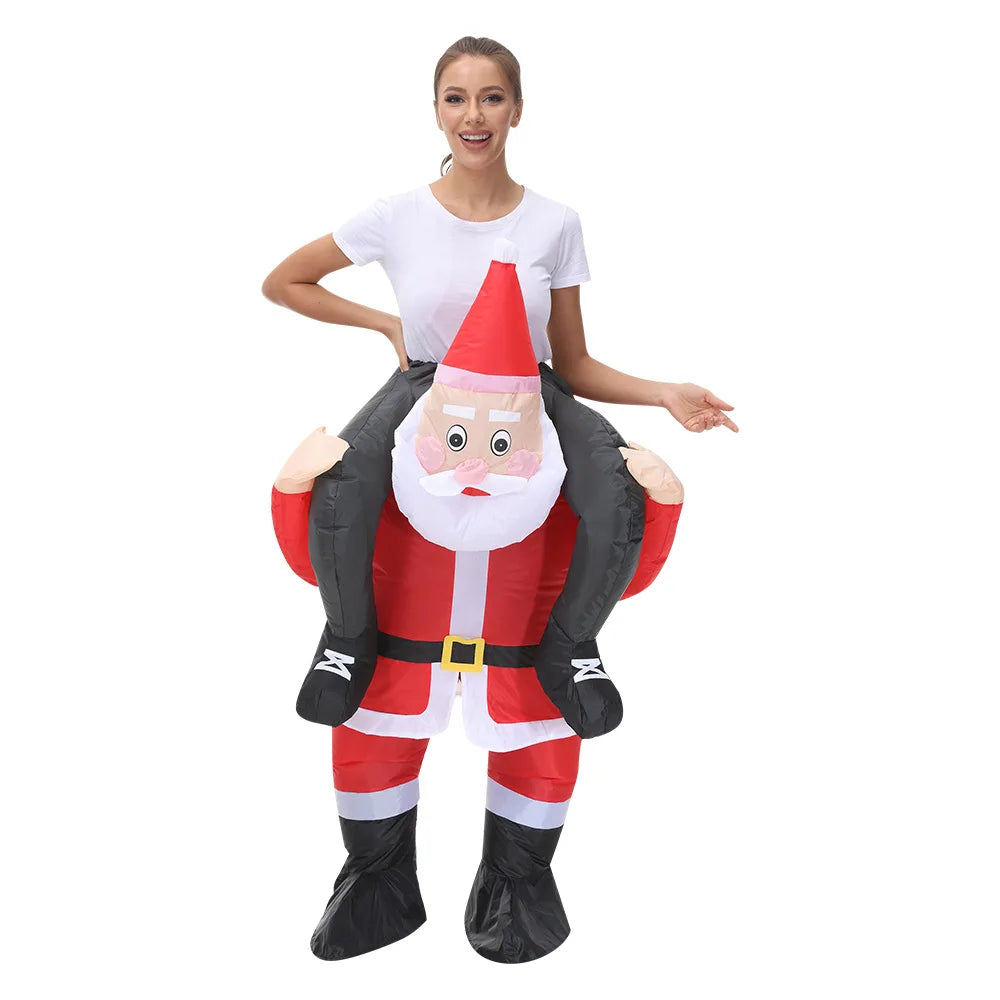 Adult Inflatable Christmas Costumes Santa Claus Christmas Tree Snowman Cosplay Suit for Halloween, Purim, Fancy Dress Parties and Holiday Celebrations