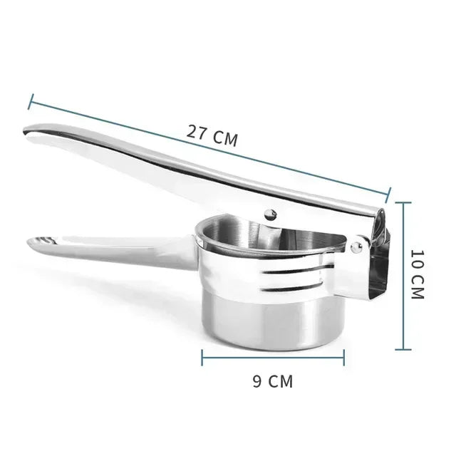 Stainless Steel Potato Masher & Ricer – Manual Food Press for Mashed Potatoes, Fruit & Vegetable Puree, Kitchen Squeezer Tool