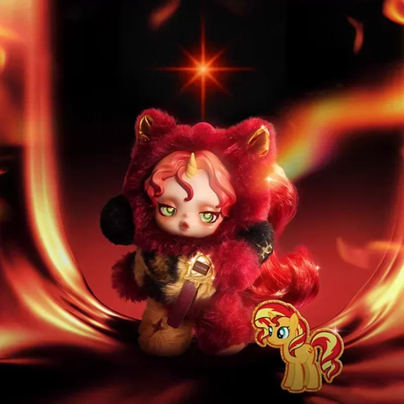 POP MART SKULLPANDA x My Little Pony Series Plush Doll Pendant – Mystery Box Genuine Blind Box Bag Ornament Figurine Toy