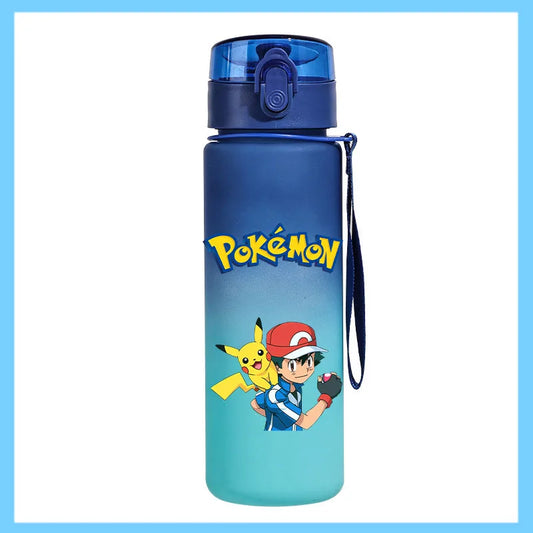 Botella de Agua Deportiva Pokémon de 650ml – Vaso Antigoteo de Consumo Directo de Pikachu y Eevee