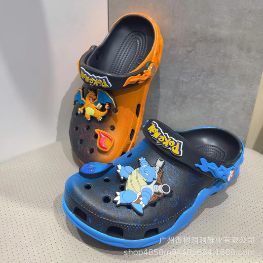Zuecos Pokémon Charizard y Blastoise – Sandalias de playa unisex transpirables antideslizantes y pantuflas de dibujos animados