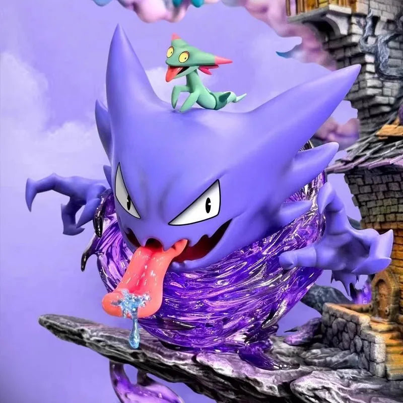 Lot de 3 figurines Pokémon Gengar Evolution de 32 cm – Grande statue anime de collection en PVC pour affichage sur bureau, collection et cadeaux
