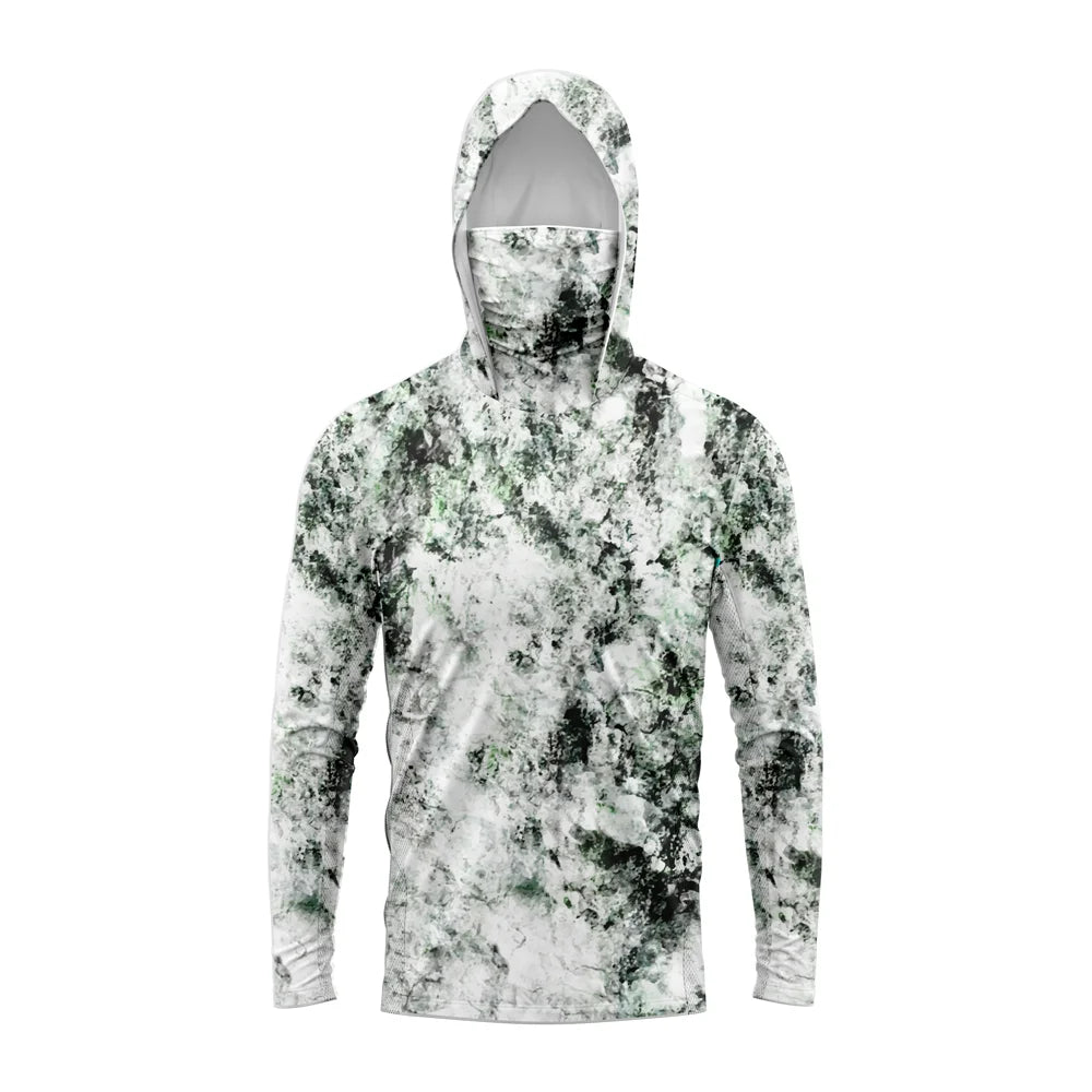 Men's Hooded Fishing Shirt – Long Sleeve UV Protection Performance Fishing Apparel for Outdoor & Angling