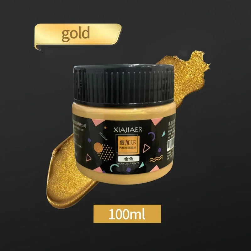 Metallic Acrylic Paint Pigment – Gold, Silver & Bronze Pearlescent (100ml / 300ml) for Painting & Art Projects
