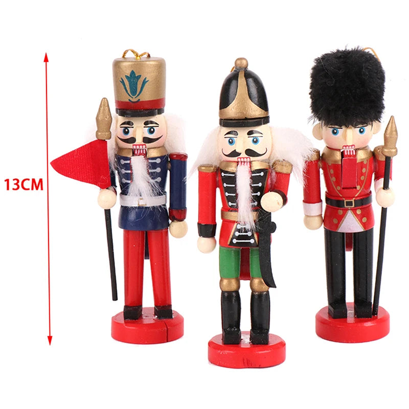 13CM Nutcracker Puppet Soldier Ornament – Cartoon Band Soldier Doll Christmas Pendant for Desktop, Table & Home Holiday Decor