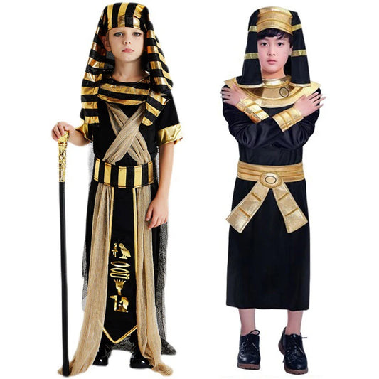 Disfraz de Cosplay del Antiguo Egipto para niños – Traje de Faraón, Cleopatra, Príncipe y Princesa Egipcio para Halloween, Actuaciones Teatrales y Fiestas
