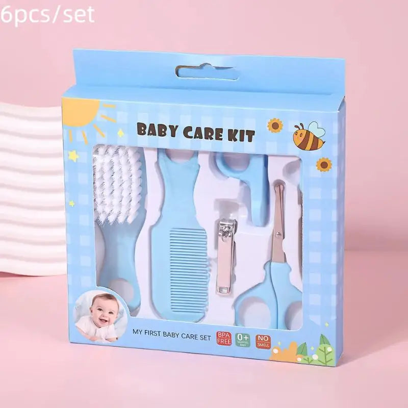 6/10PCS Baby Healthcare & Grooming Kit Newborn Essentials with Nail Clipper, Hair Brush, Toothbrush & Teether