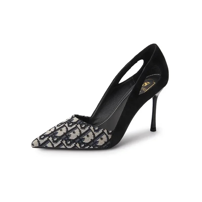 Women's Embroidered Pointed Toe High Heel Sandals Luxury Summer Dress Shoes