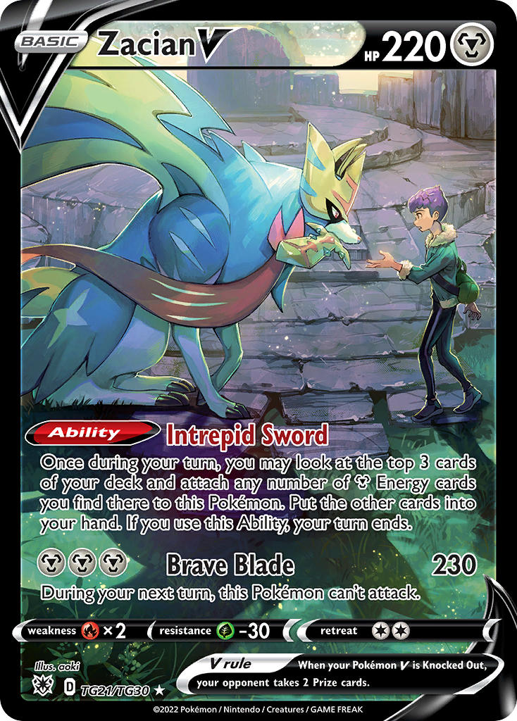 Zacian V #TG21/TG30 Resplandor Astral 2022 Casi Nuevo