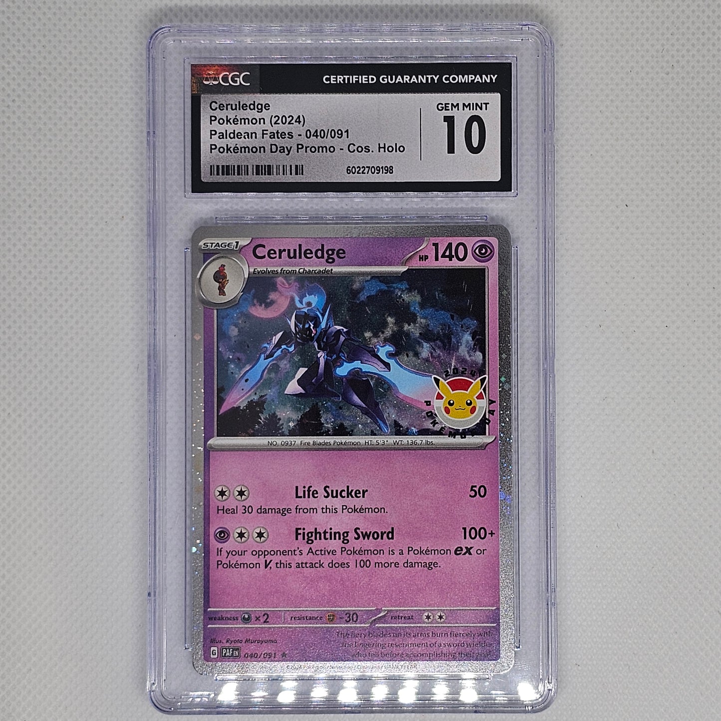 Ceruledge #040/091 Día de Pokémon 2024 CGC 10