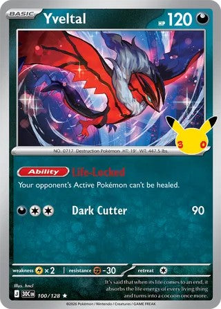 Yveltal #100/128 30th Celebration 2026 Near Mint