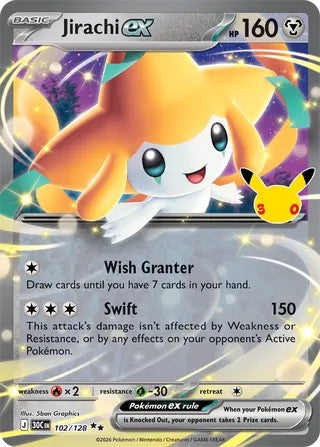 Jirachi ex #102/128 30th Celebration 2026 Near Mint