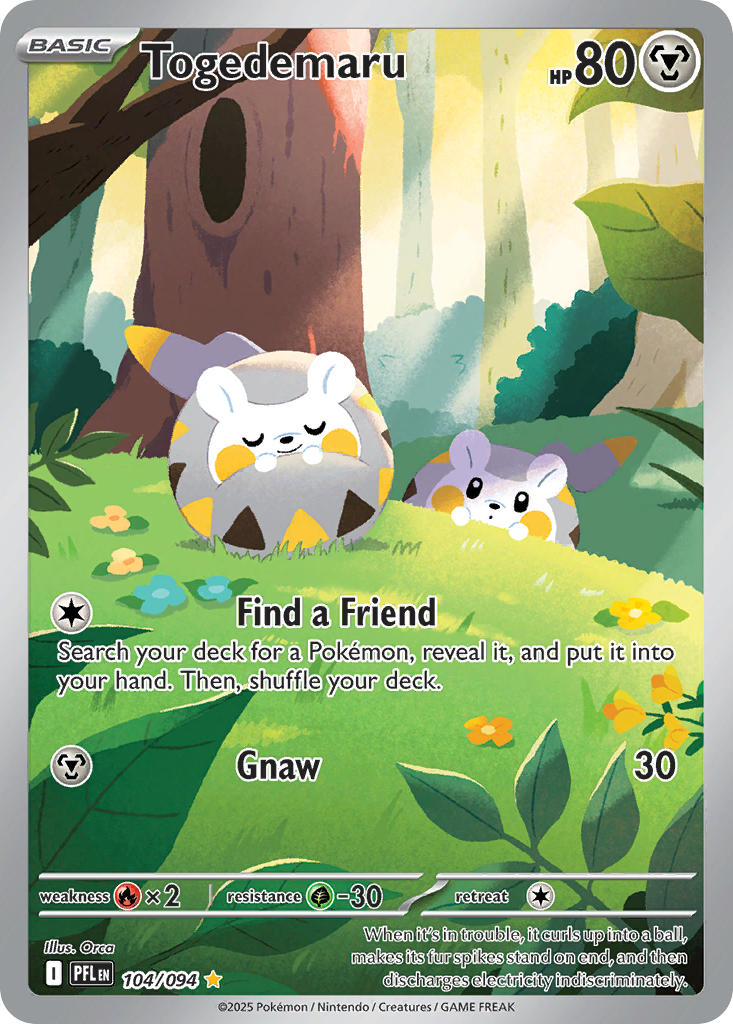 Togedemaru 2025 Llamas Fantasmales Llamas Fantasmales #104/094 Casi Nuevo