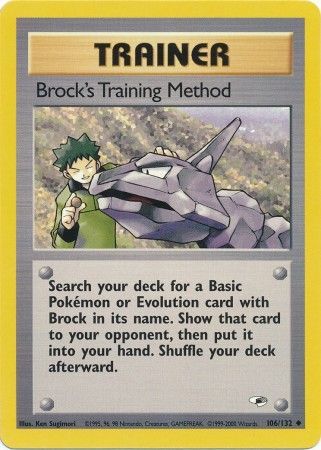 Brock's Training Method 2000 Gym Heroes Unlimited #106/132 Trading Card Near Mint