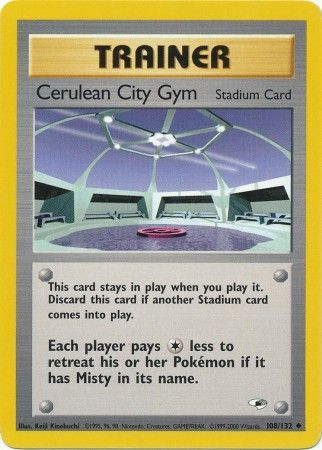 Cerulean City Gym 2000 Gym Heroes Unlimited #108/132 Trading Card Near Mint