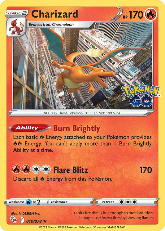 Charizard #010/078 Pokemon GO 2022 Casi Nuevo