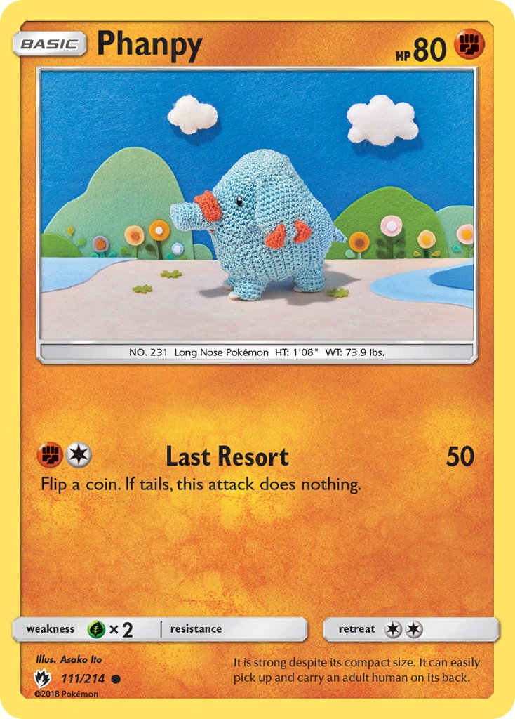 Phanpy #111/214 Tonnerre Perdu 2018 Quasi Neuf