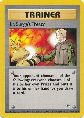 Lt. Surge's Treaty 2000 Gym Heroes Unlimited #112/132 Trading Card Near Mint