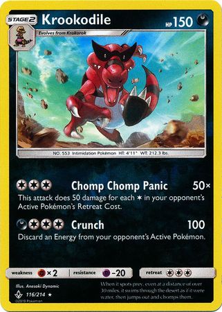 Krookodile 2019 Unbroken Bonds Unbroken Bonds #116/214 Near Mint