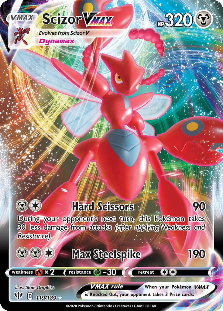 Scizor VMAX #119/189 Darkness Ablaze 2020 Near Mint