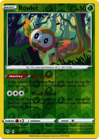 Rowlet #011/189 Darkness Ablaze 2020 Near Mint