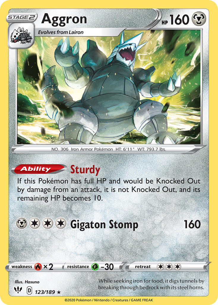 Aggron #123/189 Darkness Ablaze 2020 Near Mint