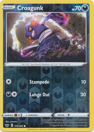 Croagunk #123/202 Espada y Escudo 2020 Casi Nuevo
