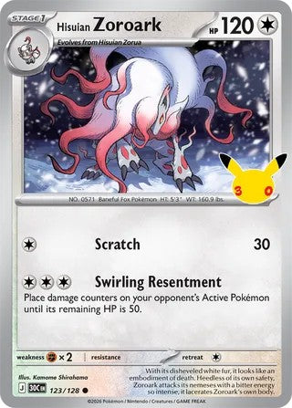 Hisuian Zoroark #123/128 30th Celebration 2026 Near Mint