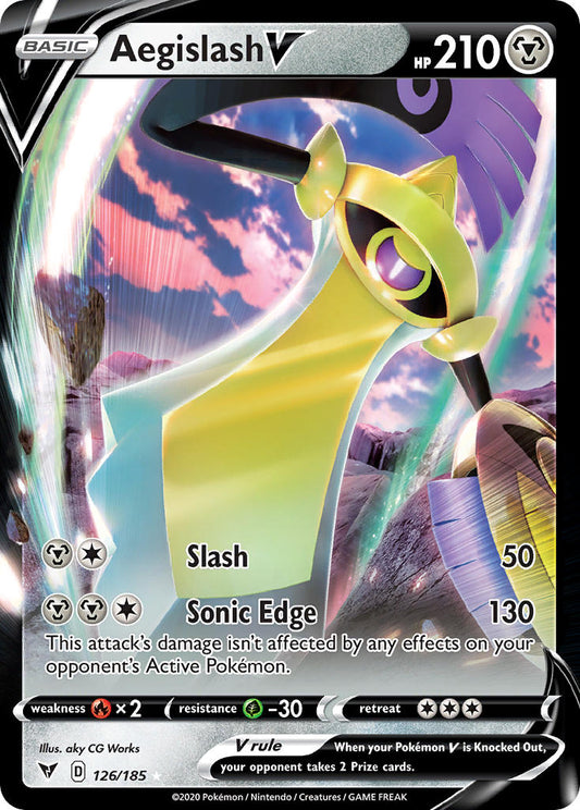 Aegislash V #126/185 Voltaje Vívido 2020 Casi Perfecto