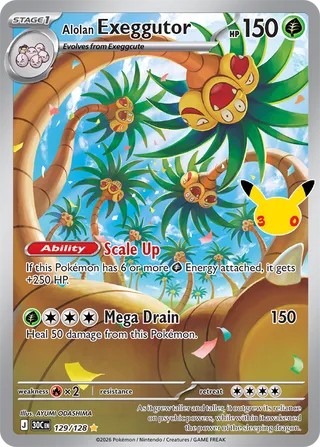 Alolan Exeggutor #129/128 30th Celebration 2026 Near Mint